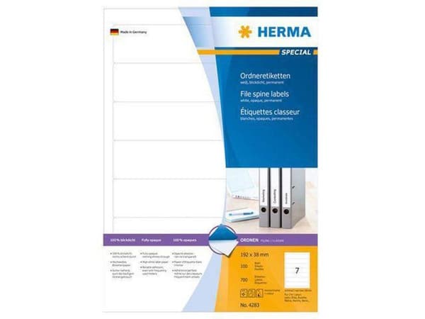 HERMA Arkistoetiketit valkoinen 192x38 A4 700 kpl.