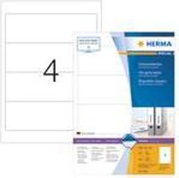 HERMA Filetiketter vit 192x61 A4 400 st.