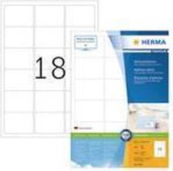 HERMA Adressetiketter vit 63,5x46,6 Premium A4 1800 st.