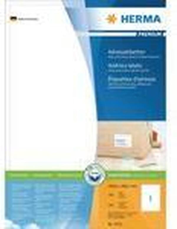 HERMA Adressetiketter vit 199,6x289,1 Premium A4 100 st.