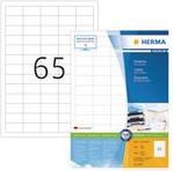 HERMA Tarrat valkoinen 38,1x21,2 Premium A4 6500 kpl.