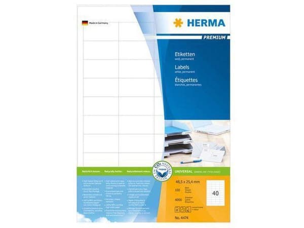 HERMA 4474 Vit Självhäftande skrivaretikett skrivaretikett