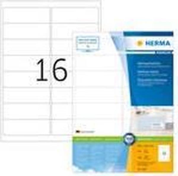 HERMA Tarrat valkoinen 99,1x33,8 Premium A4 1600 kpl.