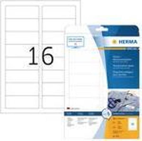 HERMA Textil/Namnetiketter A4 88,9x33,8mm vit 320St.