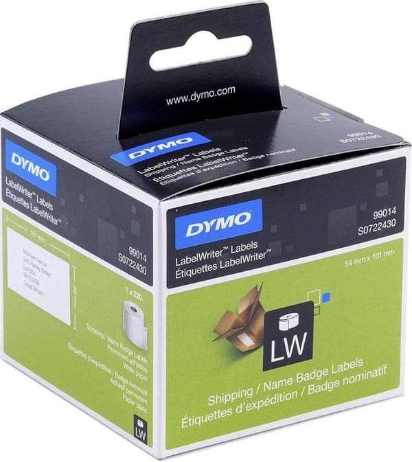 Dymo 99014 LW toimitus/nimikylttitarrat - 101x54mm / valkoinen / 1 x 220 rulla