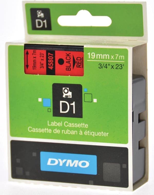 DYMO S0720870 tarratulostinteippi Musta punaisella