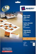 Miniatyrbild 3 av 3: Bordskort Avery 110x40mm - 185gr vit låda 25 ark 4 krt pe