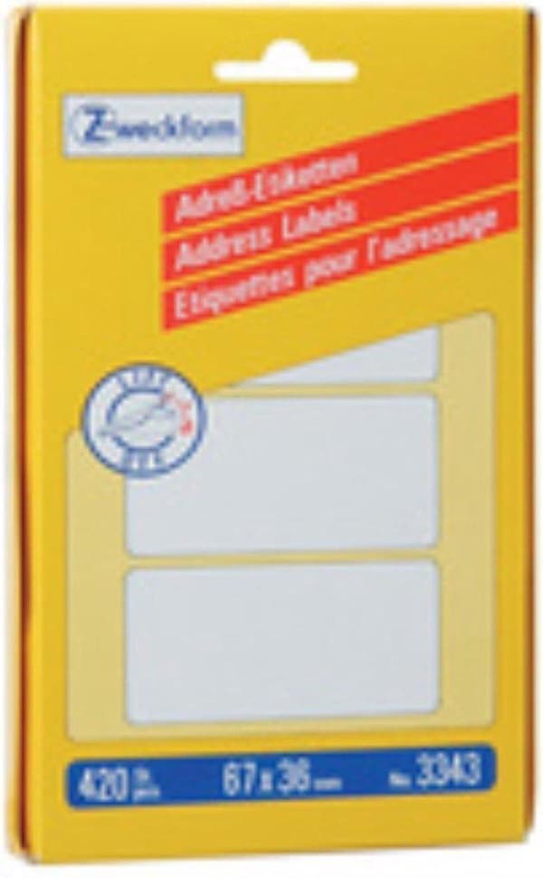 Avery adressetiketter 95 x 47 mm (bxh), vit, kartong med 240 etiketter
