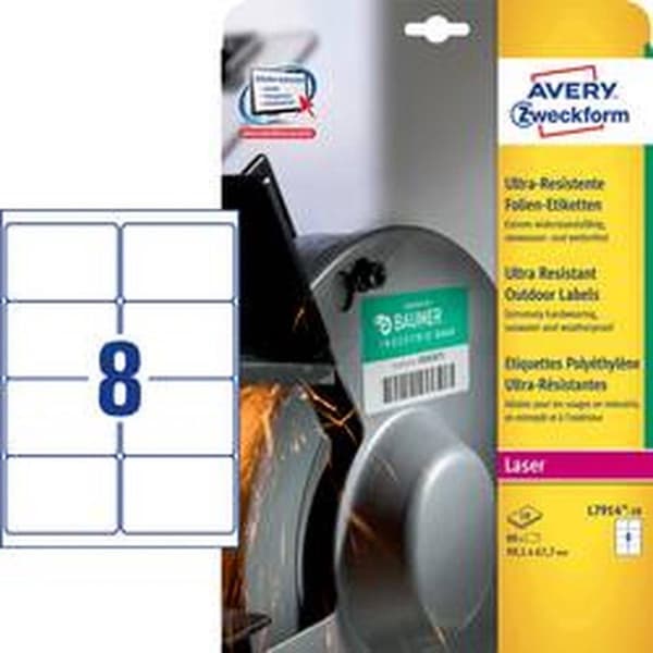 Avery Labels Zweckform 99,1 X 67,7 mm Vit 80 Styck