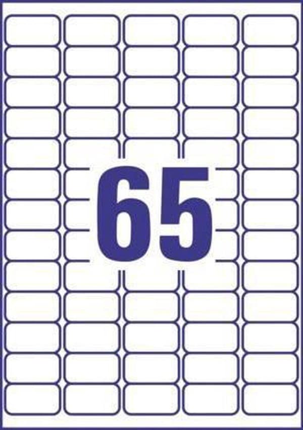 Avery AV-L7971-25 Etiketter för fryst mat 38,1x21,2 mm 1625 delar Vit