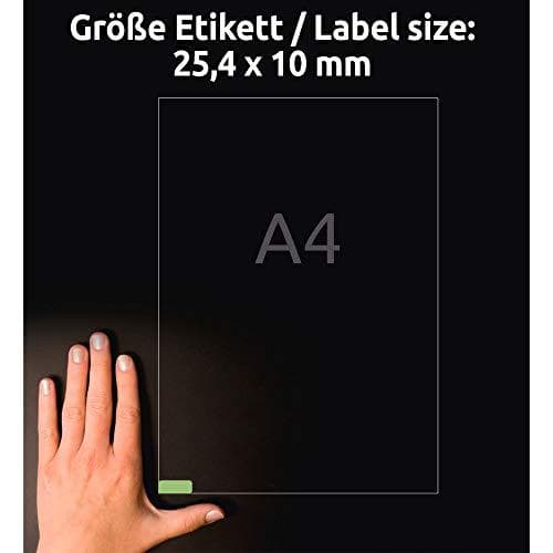 Avery Zweckform L6049 - Aftagelige etiketter - grøn - 25,4 x 10 mm - 3780 label(s) (20 ark x 189) (L6049-20)