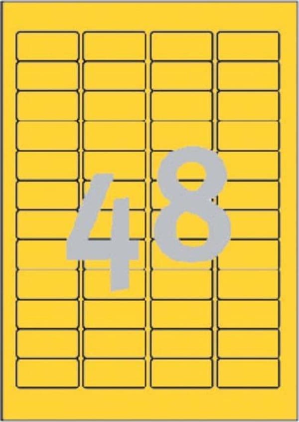 Avery Mini Labels, keltainen, 45,7 x 21,2 mm, irrotettava