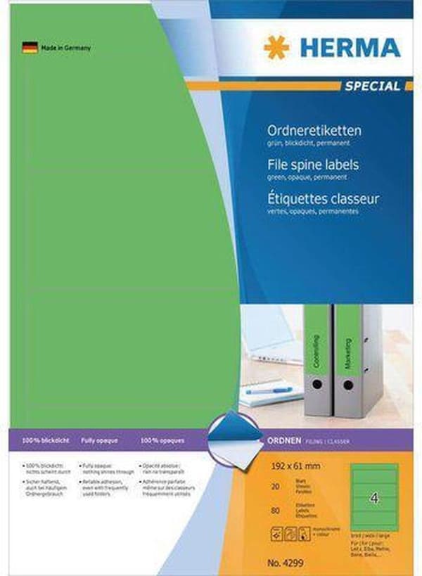 Herma 5099 Filetiketter 192x61 SuperPrint 80 st.