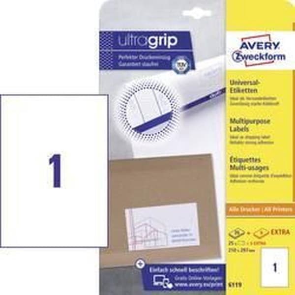 Avery Laser & Ink Jet Labels 210 x 297 mm