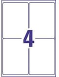 Miniatyrbillede 3 af 9: Avery aftagelige etiketter, hvide, 99,1 x 139,0 mm, aftagelige