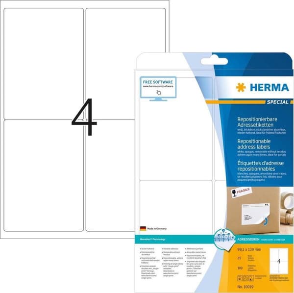 HERMA 10019 Hvide adresselabels