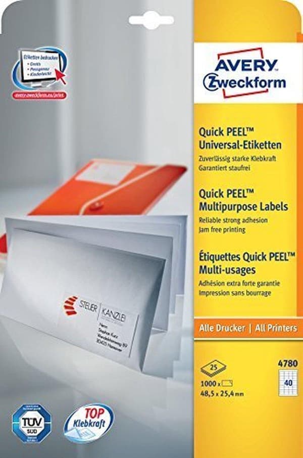 Private label Avery 4780 Universal Label 48,5x25,4mm Hvid