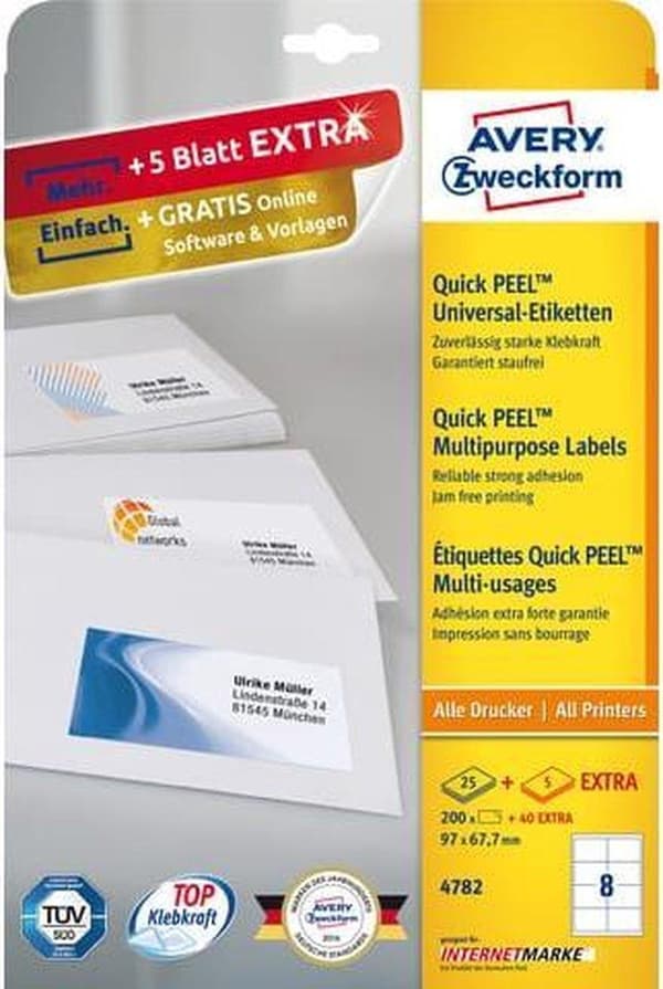 Private label Avery 4782 Universal Label 97x67,7mm