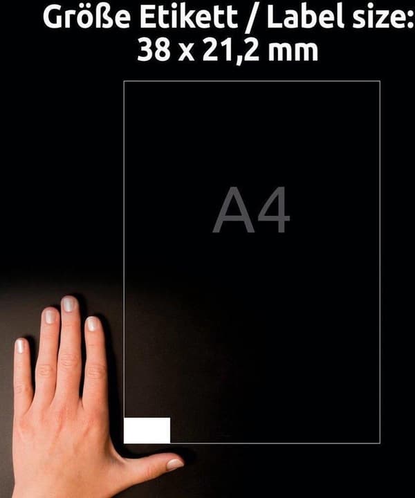 Avery white yleistarrat QuickPeel ft 38 x 212 mm, 2275 kpl (1950 + 325 extra)