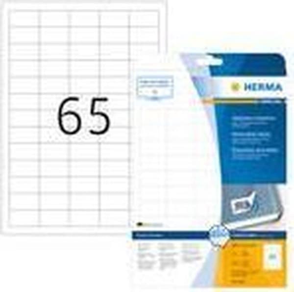 HERMA Etiketter vit Lösör/bredd. 38,1x21,2 A4 1625 st
