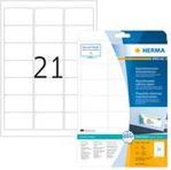 Herma Labels vit 63,5x38,1 avtagbar SuperPrint 525 st.