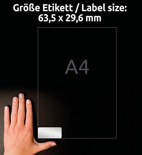 Avery Zweckform Heavy Duty L6011 - Polyester - matt - permanent lim - silver - 63,5 x 29,6 mm - 78 g/m² - 216 etikett(er) (8 ark x 27) etiketter