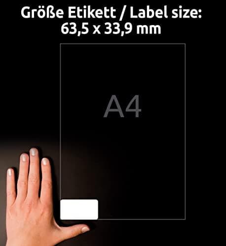 Avery Zweckform - polyester - matt - permanent lim - vit - 63,5 x 33,9 mm 192 etikett(er) (8 ark x 24) vattentäta etiketter