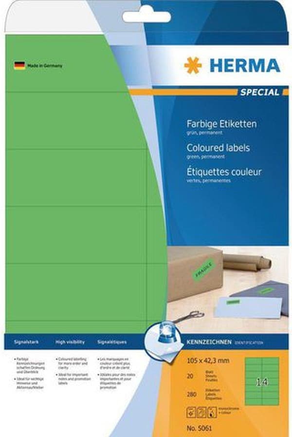 Private label Herma 5061 Universal Label 105x42,3mm Grøn