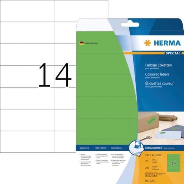 Private label Herma 5061 Universal Label 105x42,3mm Grøn