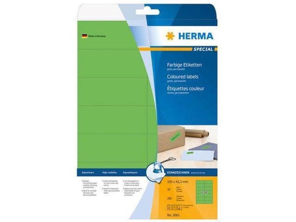Private label Herma 5061 Universal Label 105x42,3mm Grøn