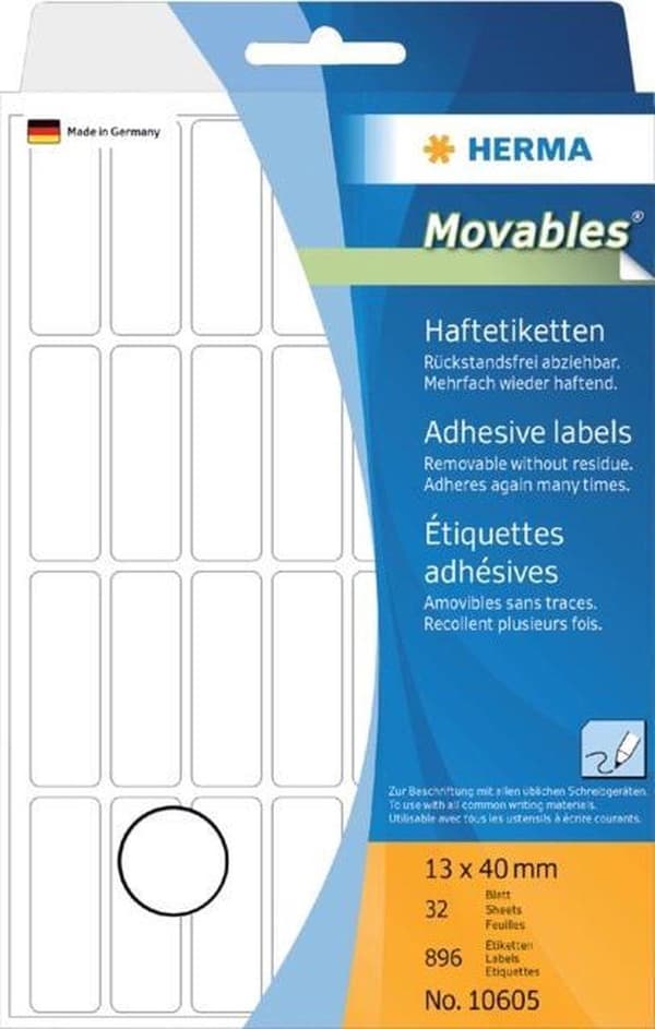 Private label Herma 10605 Movable Label 13X40mm Hvid - 896 labels