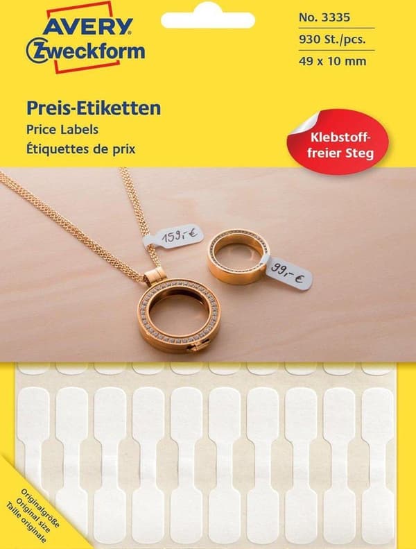 Private Label Avery 3335 Manuel Label 49x10mm Hvid