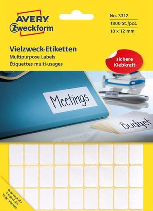 Yksityinen etiketti Avery 3312 Manuaalinen etiketti 181x12mm