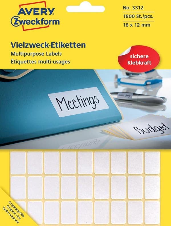 Yksityinen etiketti Avery 3312 Manuaalinen etiketti 181x12mm