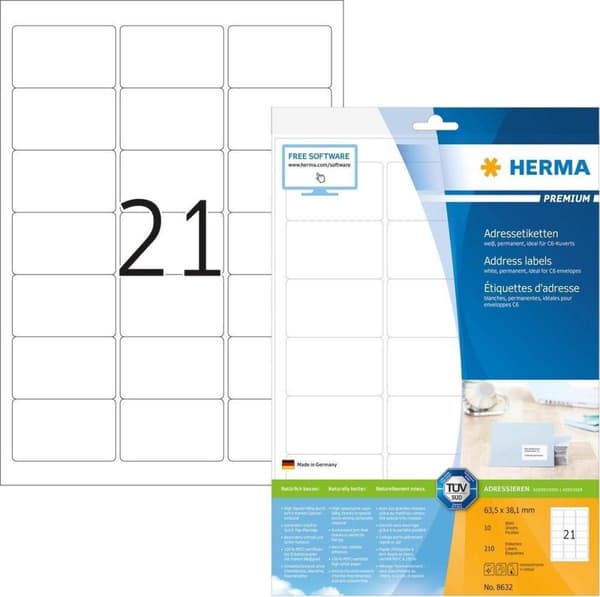 HERMA 8632 Hvide adresseskilte