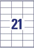 Miniatyrbild 2 av 4: Avery Labels Zweckform 70 x 41 mm Papper Vit 210 stycken
