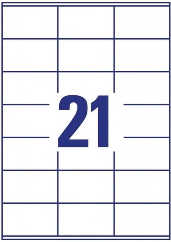 Avery Labels Zweckform 70 x 41 mm Papper Vit 210 stycken