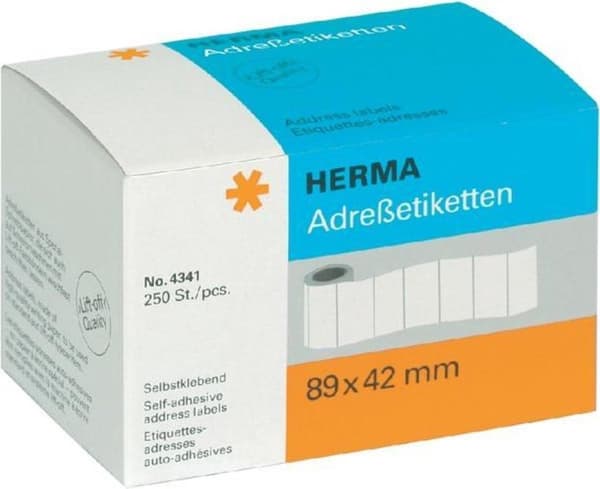 HERMA Adressetabel. på rulle hvid 89x42 mm Papir 250 stk.