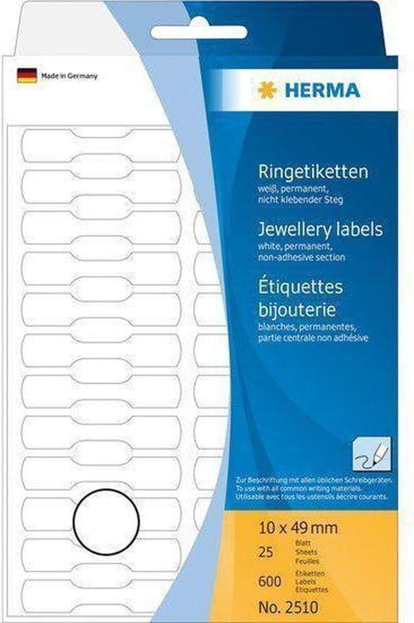 Herma Ringetiketter 10x49 Halbk. 25 Bl. DIN A4 600 St ck 2510