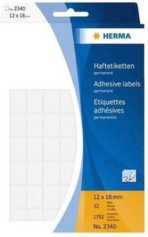 HERMA 2340 Yleisetiketit valkoinen 12x18 mm 1792 kpl.
