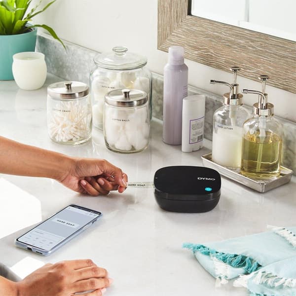 DYMO LetraTag 200B Bluetooth Label Maker | Kompakti tarratulostin | Yhteys langattomalla Bluetooth-tekniikalla iOS:n ja Androidin kanssa | Sisältää 1