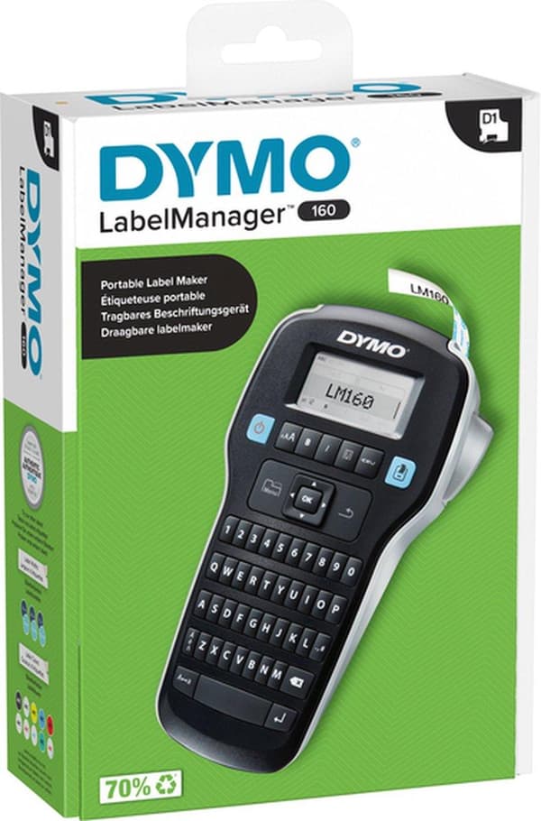 DYMO LabelManager 160 6/9/12 mm D1-tejper QWY UK/HK/ANZ (2174612)