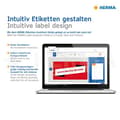 Miniatyrbillede 4 af 6: HERMA universaletiketter genbrug, 210 x 148 mm, 20 ark hvid, selvklæbende, printbar, permanent klæbende - 1 stk (10707)