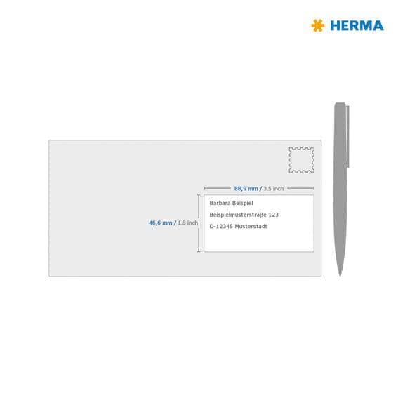 HERMA 10776 - Udstanset etiket - 8,89 cm - 4,66 cm - 12 stk (10776)