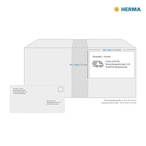 HERMA yleistarrojen kierrätys, 99,1 x 67,7 mm, 20 arkkia valkoista, itseliimautuva, tulostettava, pysyvä liima - 1 kpl (10705)