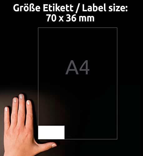 AVERY Zweckform universaletiketter, 70 x 36 mm, 50 + 15 ark hvid, med ultragrip teknologi, kant i top og bund, - 1 stk (6602)