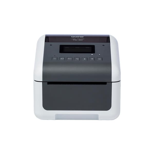 BROTHER Labelprinter 300 dpi USB + interface serie RS-232C + Ethernet + Wi-Fi + Bluetooth + USB-vært og en skærm (TD4550DNWBXX1) Grå, Hvid