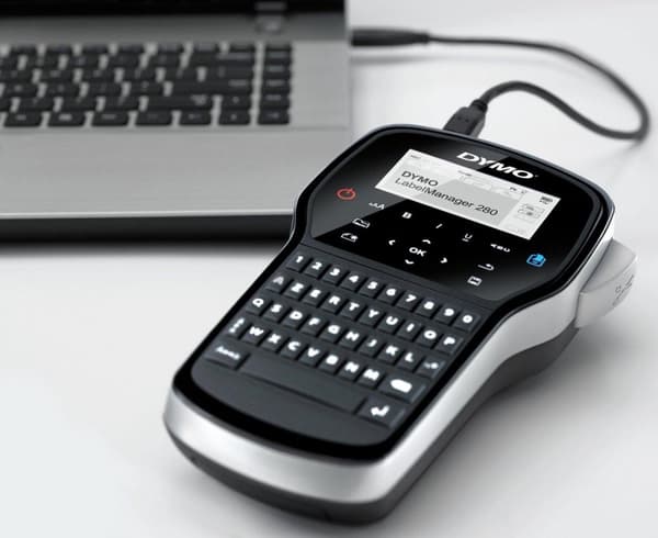 DYMO LabelMANAGER 280 - etiketteringsenhed - sort/hvid - termisk overførsel - rulle (1,2 cm) - USB - skærer