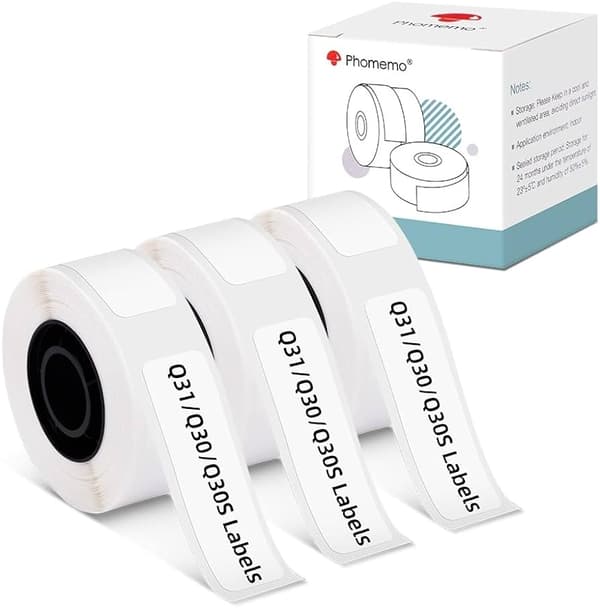 Q30 etikettmaskin termisk miniskriver Bluetooth med 9 etikettruller