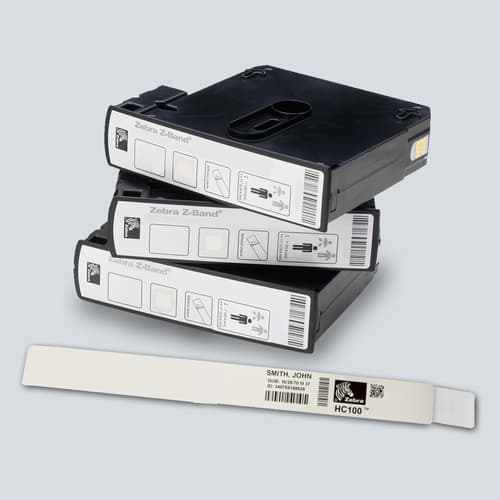 Wristband, Polypropylene, 1x11in (25.4x279.4mm); Direct thermal, Z-Band Direct, Adhesive closure, Cartridge, 200/roll, 6/box,